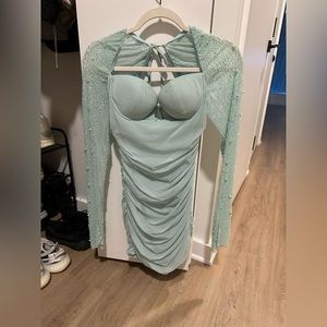 Oh Polly beaded teal dress. UK 8 US 4 size